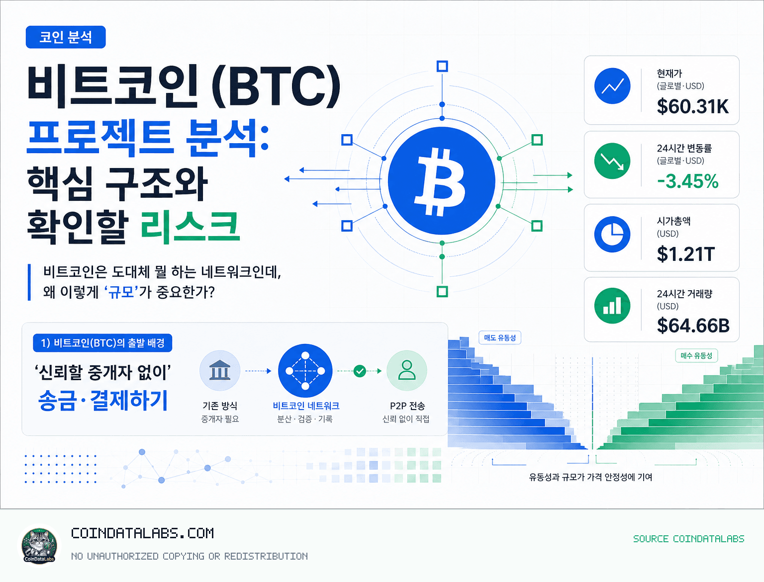 비트코인 (BTC) 프로젝트 분석: 핵심 구조와 확인할 리스크 research visual
