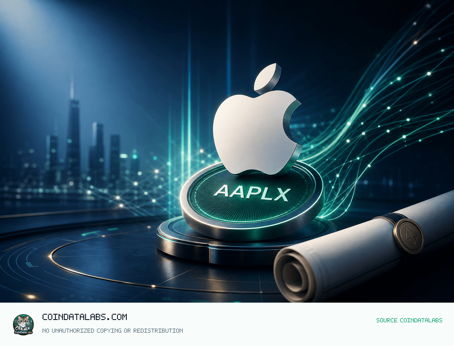Apple tokenized stock (xStock) (AAPLX) 애플 토큰화 주식(AAPLX), 24시간 4%대 상승과 거래량 확대 news cover illustration