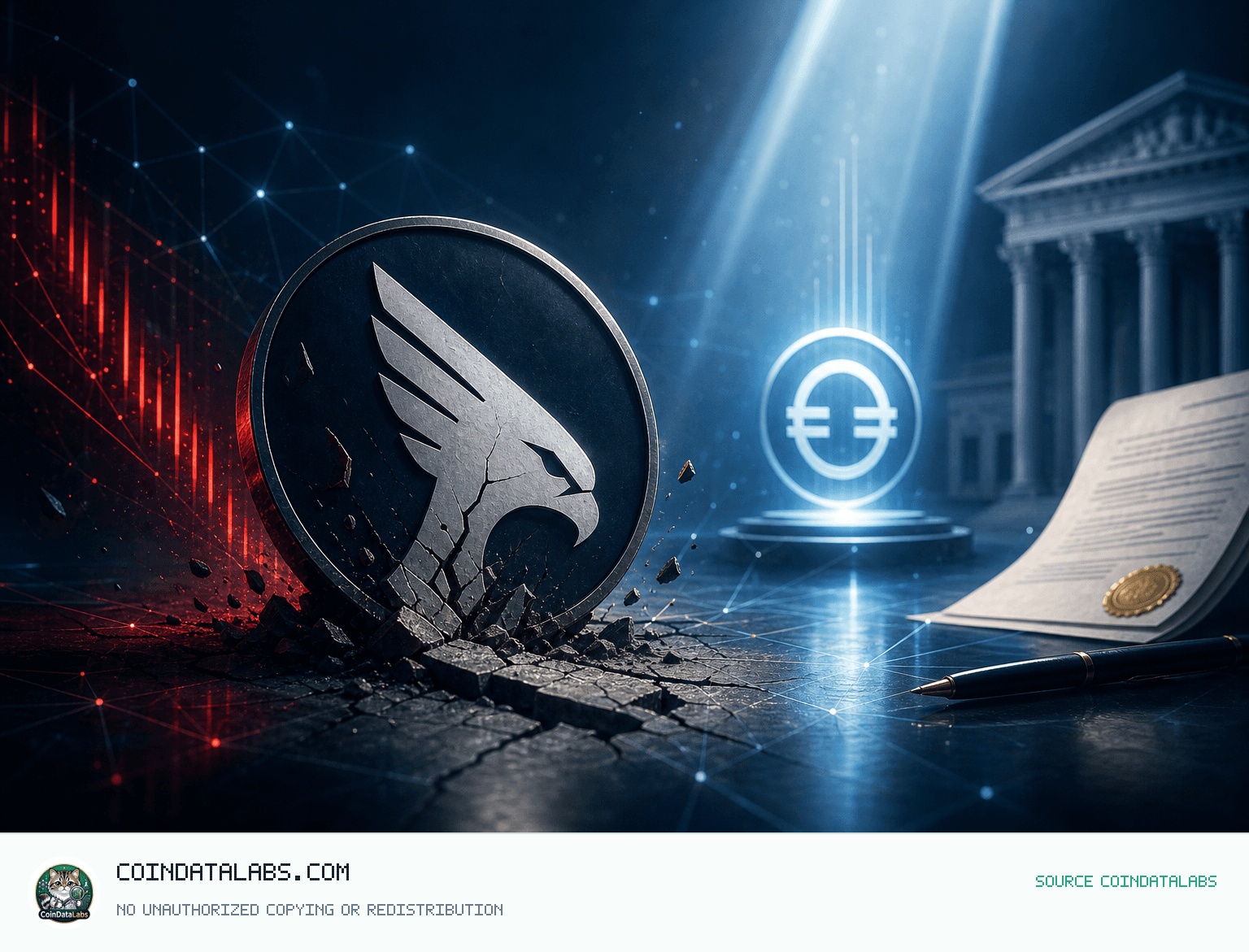 Falcon Finance (FF) , 스테이블코인 소식 속 24시간 약세 news cover illustration