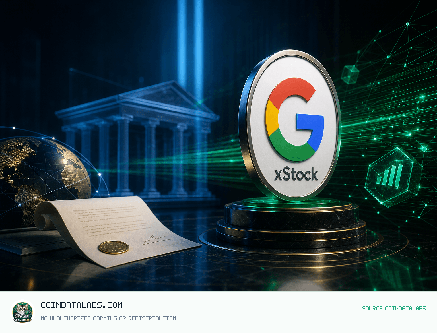 Alphabet tokenized stock (xStock) (GOOGLX), 24시간 약세 속 거래량 2천만달러대 유지 news cover illustration