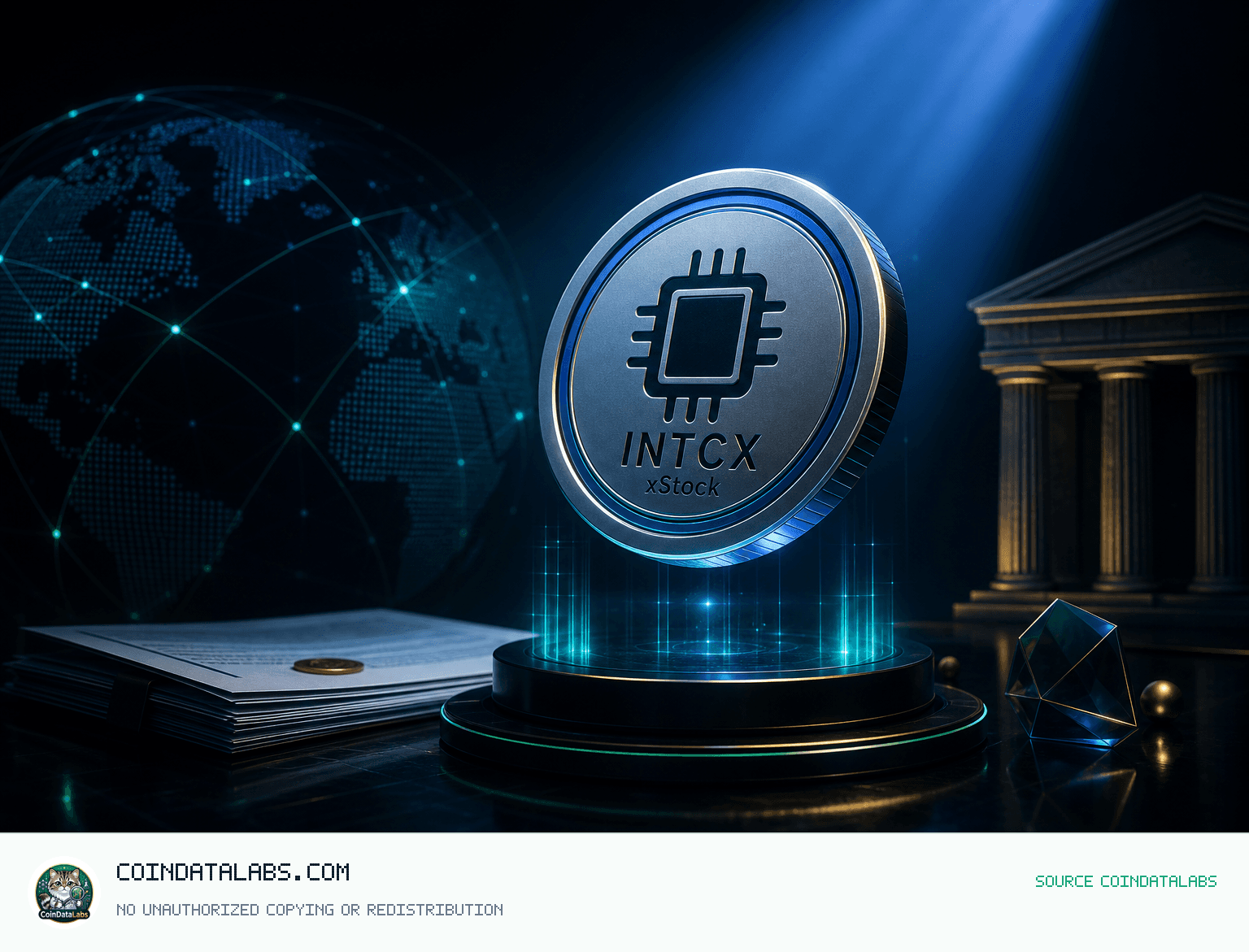 Intel tokenized stock (xStock) (INTCX) 인텔 토큰화 주식(INTCX), 24시간 약세 속 거래대금 제한적 news cover illustration