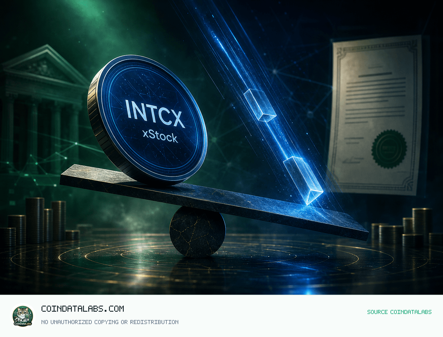 Intel tokenized stock (xStock) (INTCX), 24시간 약세와 낮은 거래대금 속 조정 news cover illustration