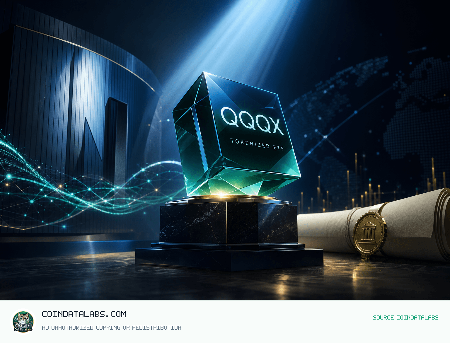 Nasdaq tokenized ETF (xStock) (QQQX) Nasdaq tokenized ETF(xStock) QQQX, 24시간 약세 속 거래량은 제한적 news cover illustration