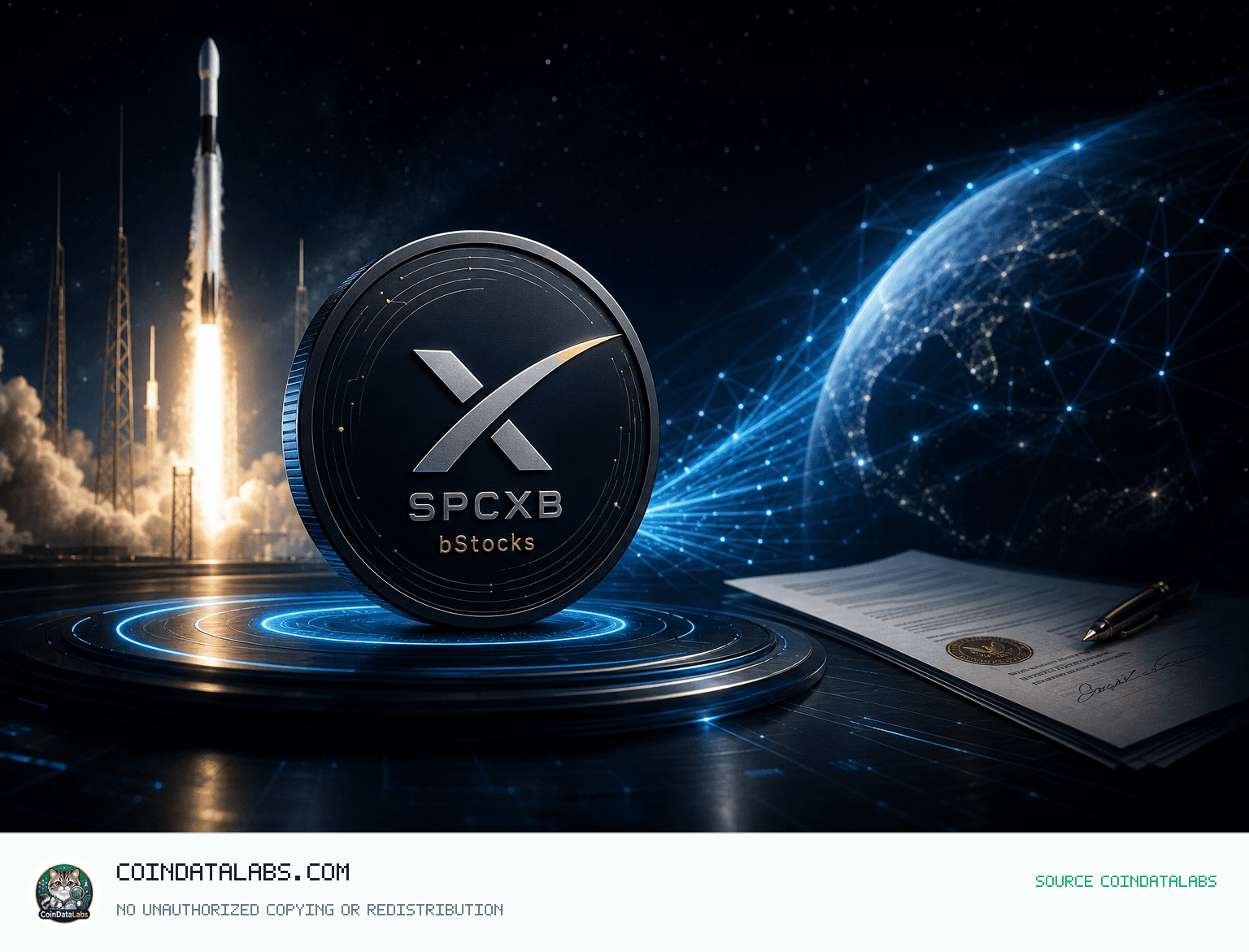 SpaceX Tokenized bStocks (SPCXB) , 24시간 보합권 속 거래량 비중 39% news cover illustration