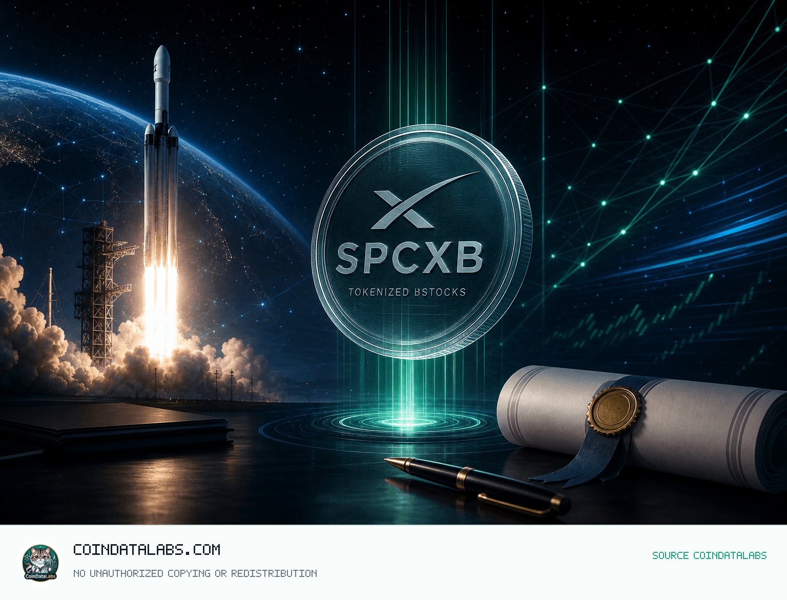 SpaceX Tokenized bStocks (SPCXB) 스페이스X 토큰화 bStocks(SPCXB), 거래량 확대 속 24시간 소폭 상승 news cover illustration