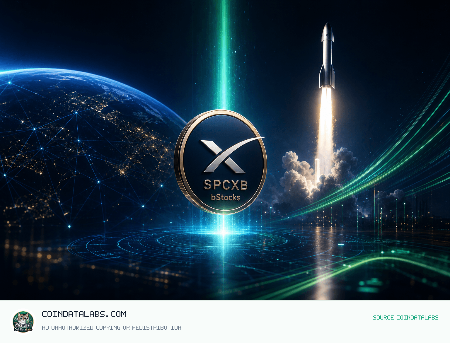 SpaceX Tokenized bStocks (SPCXB) , 거래량 확대 속 24시간 상승 news cover illustration