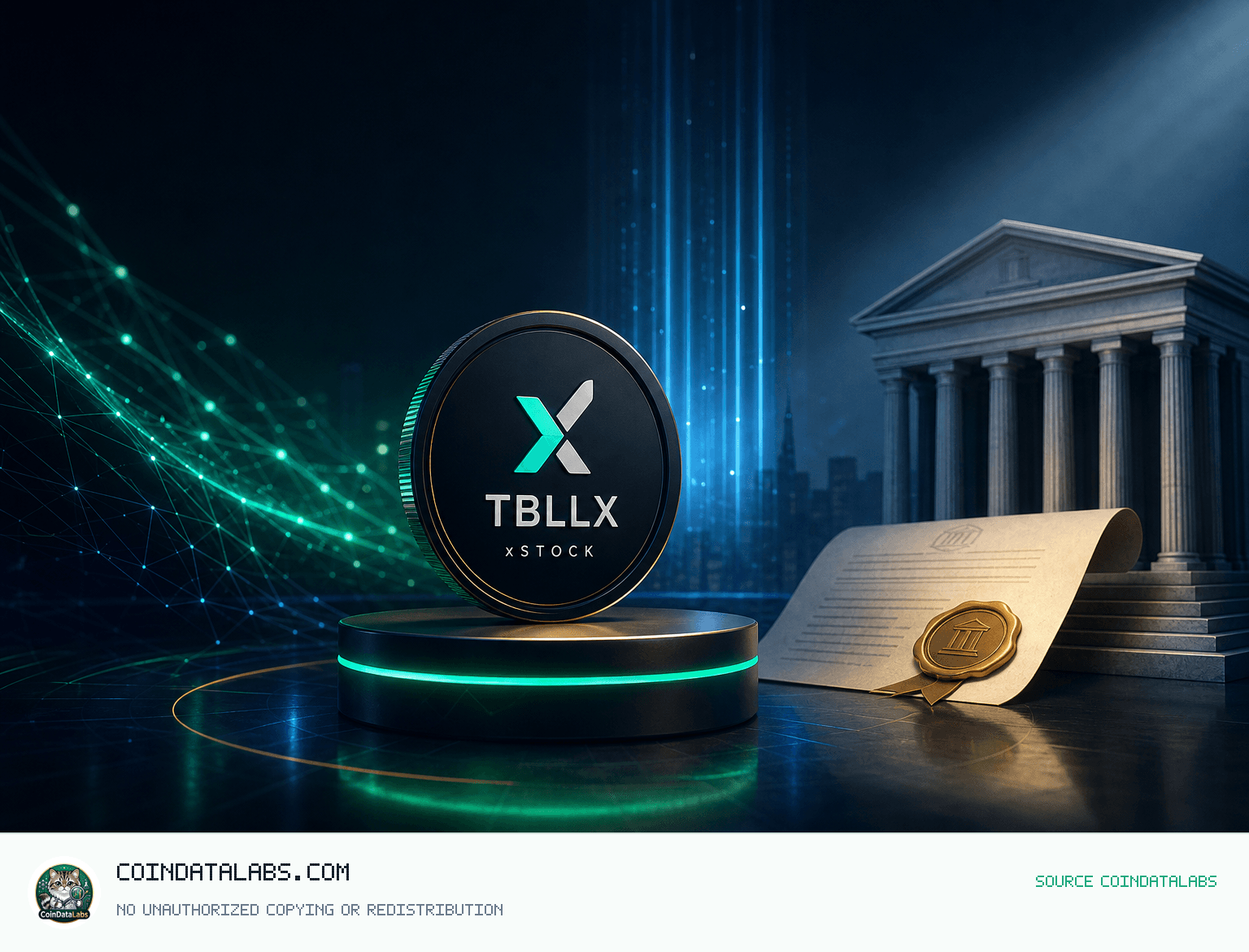 TBLL tokenized ETF (xStock) (TBLLX) TBLL tokenized ETF(xStock)(TBLLX), 24시간 약보합 속 거래량 미미 news cover illustration