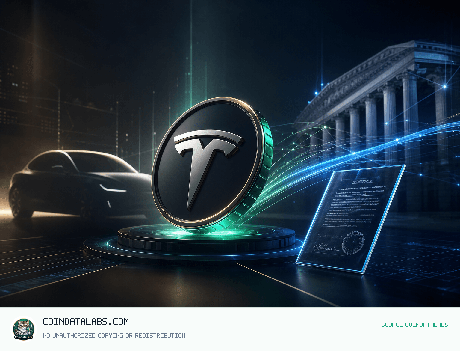 Tesla tokenized stock (xStock) (TSLAX) 테슬라 토큰화 주식(TSLAX), 24시간 약세 속 거래량 3,100만달러대 news cover illustration